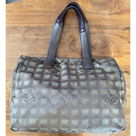 CHANEL Handbags - CHANEL Travel Line Olive Nylon Tote
